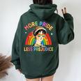 More Pride Less Prejudice Rainbow Lgbt Gay Lesbian Pride Women Oversized Hoodie Back Print Forest
