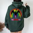 Pride Month Demon Pridemonth Demon Rainbow Cool Lgbt Women Oversized Hoodie Back Print Forest