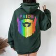 Pride Rainbow Beard Lgbtq Gay Pride Day Quote Saying Meme Women Oversized Hoodie Back Print Forest