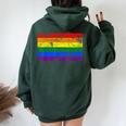 Pride Rainbow Flag Lgbt Gay Lesbian Vintage Women Oversized Hoodie Back Print Forest