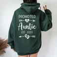 Promoted To Auntie 2025 Aunt Pregnancy Announcement Women Oversized Hoodie Back Print Forest