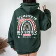 Promoted To Big Sister Again 2024 Soon To Be Big Sister Fun Women Oversized Hoodie Back Print Forest