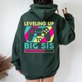 Promoted To Big Sister Leveling Up To Big Sis Women Oversized Hoodie Back Print Forest