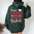Proud Aunt Of A Class Of 2024 Graduate For Graduation Women Oversized Hoodie Back Print Forest