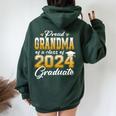 Proud Grandma Of An Awesome 2024 Graduate Family College Women Oversized Hoodie Back Print Forest