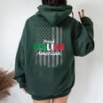 Proud Italian American Italian Heritage Day Flag Women Women Oversized Hoodie Back Print Forest