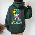 Proud Mom Of A 2024 Kindergarten Graduate Unicorn Dab Women Oversized Hoodie Back Print Forest