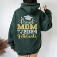 Proud Mom Of A Class Of 2024 Graduate Senior 2024 Graduation Women Oversized Hoodie Back Print Forest