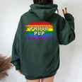 Proud Pup Pride Parade Human Pup Play Colorful Rainbow Dog Women Oversized Hoodie Back Print Forest