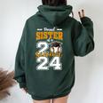 Proud Sister Of A 2024 Baseball Senior Graduation Sister Women Oversized Hoodie Back Print Forest