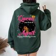 A Queen Was Born In April Birthday Afro Girl Black Woman Women Oversized Hoodie Back Print Forest