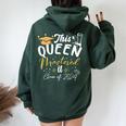 This Queen Mastered It Class Of 2024 Masters Graduation Women Oversized Hoodie Back Print Forest