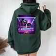 Raccoon Raccoons Rat Garbage Gang Trash Panda Retro Women Oversized Hoodie Back Print Forest