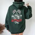 Race Car Mama Of The Birthday Boy Racing Family Pit Crew Women Oversized Hoodie Back Print Forest