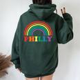 Rainbow Pride Gay Lgbt Parade Philly Philadelphia Women Oversized Hoodie Back Print Forest