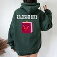 Reading Is Sexy For Book Lovers And Enthusiasts Reading Women Oversized Hoodie Back Print Forest