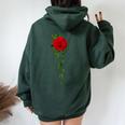Red Roses For Men Women And Youth Flower Gardening Women Oversized Hoodie Back Print Forest