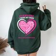 Remembrance In Memory Of My Mom Pink Breast Cancer Awareness Women Oversized Hoodie Back Print Forest