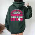 Retired Teacher Cat Lover Mom Retirement Life Graphic Women Oversized Hoodie Back Print Forest