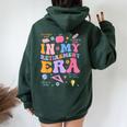 In My Retirement Era Retro Groovy Retired Teacher Women Women Oversized Hoodie Back Print Forest