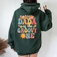 Retro Dada Of Groovy One Matching Family 1St Birthday Party Women Oversized Hoodie Back Print Forest