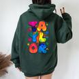 Retro First Name Taylor Girl Personalized Boy Groovy 80'S Women Oversized Hoodie Back Print Forest