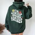 Retro Groovy Im Carter Doing Carter Things Women Oversized Hoodie Back Print Forest
