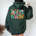 Retro Groovy It's A Good Day For Speech Therapy Smile Face Women Oversized Hoodie Back Print Forest