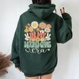 Retro Groovy In My Wound Care Era Nurse Floral Hippie Daisy Women Oversized Hoodie Back Print Forest