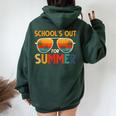 Retro Schools Out For Summer Last Day Of School Teacher Boy Women Oversized Hoodie Back Print Forest