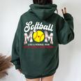 Retro Softball Mom Like A Normal Mom But Louder And Prouder Women Oversized Hoodie Back Print Forest