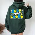 Rock Your Socks Down Syndrome Awareness Day Groovy Wdsd Women Oversized Hoodie Back Print Forest