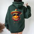 Rooster Mexican Cinco De Mayo Chicken Lover Women Oversized Hoodie Back Print Forest