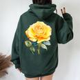 Rose Flower Yellow Floral Women Oversized Hoodie Back Print Forest