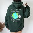 Rotation Of The Earth Makes My Day Science Mens Women Oversized Hoodie Back Print Forest