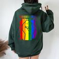 San Diego Lgbt Pride Month Lgbtq Rainbow Flag Women Oversized Hoodie Back Print Forest
