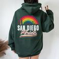 San Diego Pride Lgbt Lesbian Gay Bisexual Rainbow Lgbtq Women Oversized Hoodie Back Print Forest