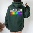 San Diego Skyline Rainbow Gay Pride Month California Women Oversized Hoodie Back Print Forest