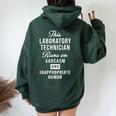 Sarcastic Laboratory Technician Lab Tech Saying Women Oversized Hoodie Back Print Forest