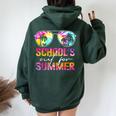 Schools Out For Summer Last Day Of School Teacher Tie Dye Women Oversized Hoodie Back Print Forest