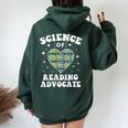 Science Of Reading Advocate Teacher Parent Literacy Women Oversized Hoodie Back Print Forest