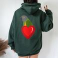 Senegal African Parrot Heart Pocket Women Oversized Hoodie Back Print Forest