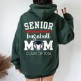 Senior Baseball Mom 2024 Senior Mom Class Of 2024 Baseball Women Oversized Hoodie Back Print Forest