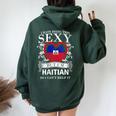 Sexy Haitian I Heart Flag Women Oversized Hoodie Back Print Forest