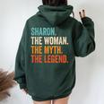 Sharon The Woman The Myth The Legend First Name Sharon Women Oversized Hoodie Back Print Forest