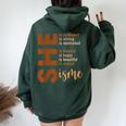 She Is Me Strong Educated Blessed Black History Girls Women Oversized Hoodie Back Print Forest