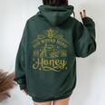 She Works Hard For The Honey Beekeeping Bee Keeper Women Oversized Hoodie Back Print Forest