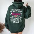 Side By Side Or Miles Apart Sisters Women Oversized Hoodie Back Print Forest