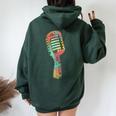 Singer Vocalist Colorful Studio Microphone Women Oversized Hoodie Back Print Forest