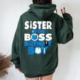 Sister Of The Boss Birthday Boy Baby Decorations Women Oversized Hoodie Back Print Forest